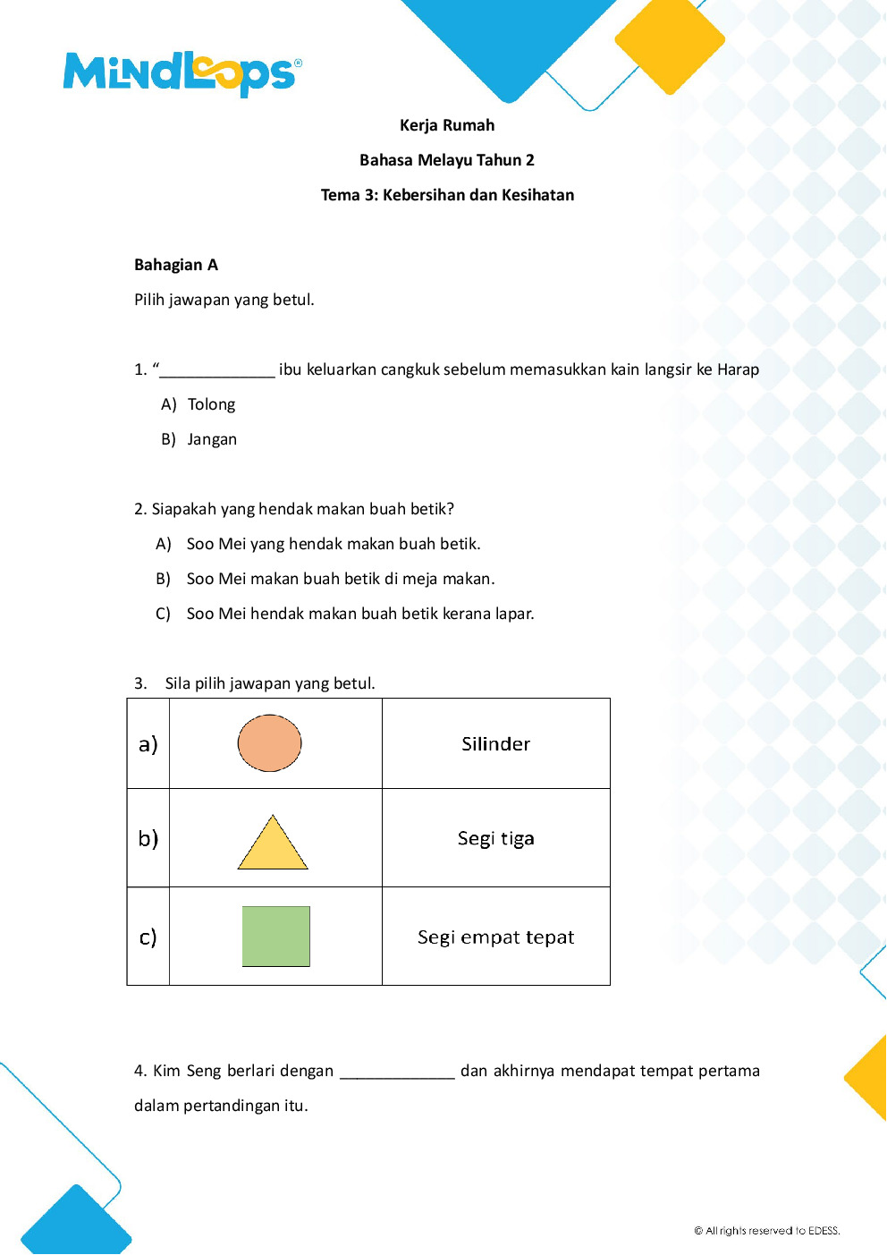 Tema 3 - Kebersihan dan Kesihatan