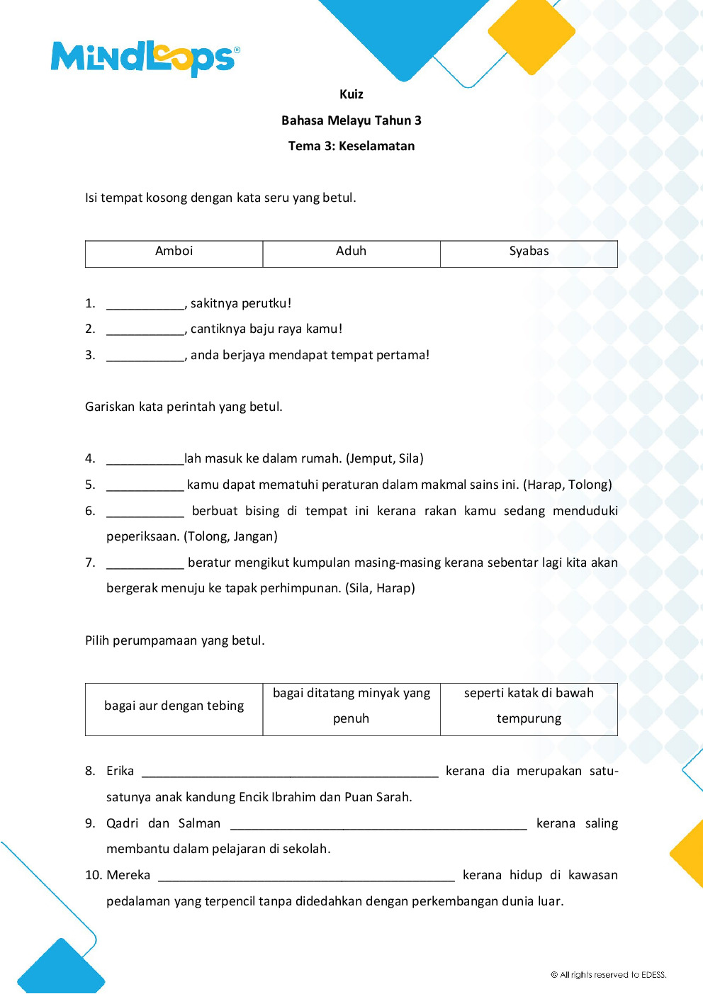 Tema 3 - Keselamatan