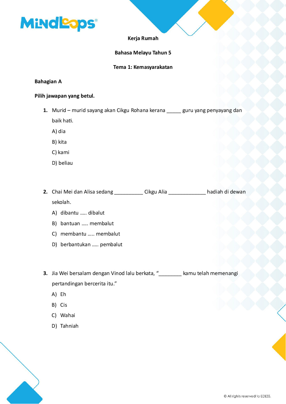 Tema 1 - Kemasyarakatan