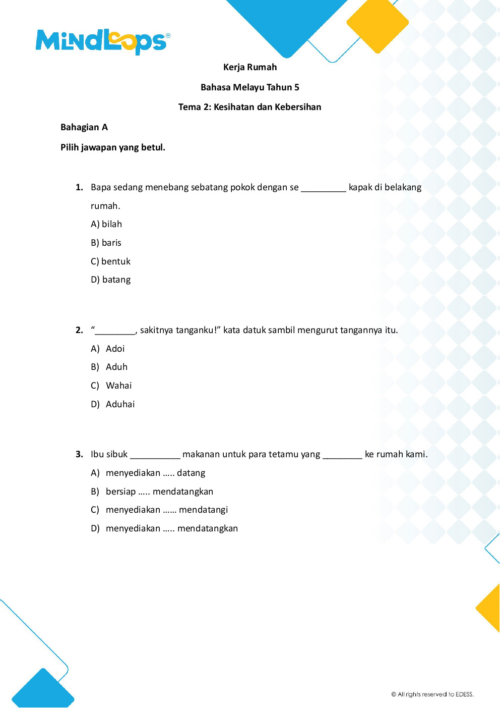 Tema 2 - Kesihatan dan Kebersihan