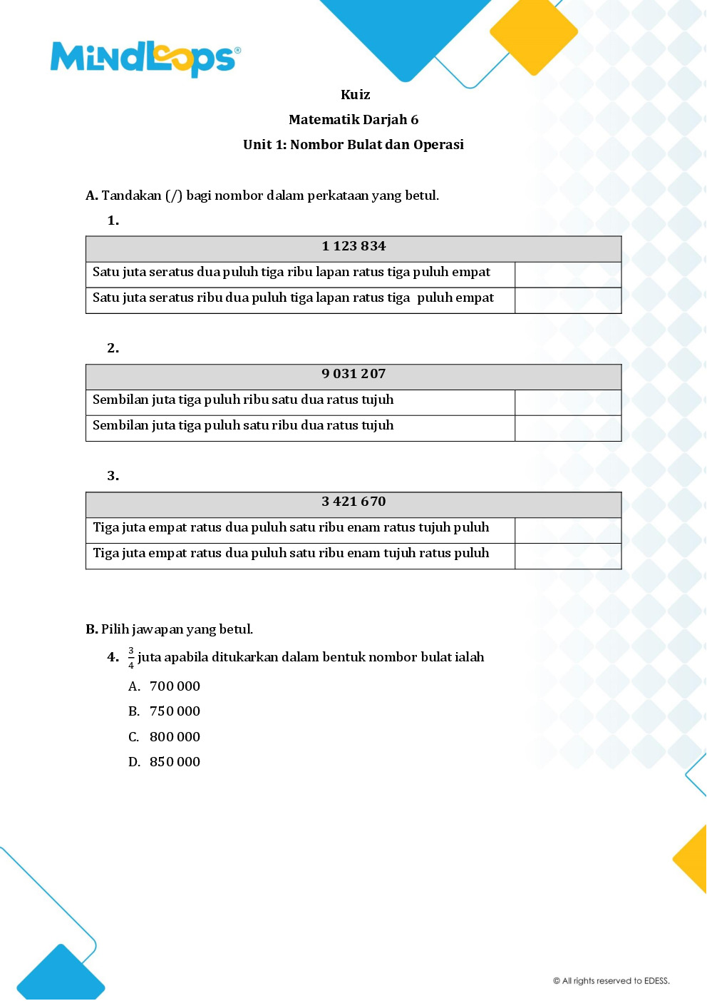 Topik 1 - Nombor bulat dan operasi
