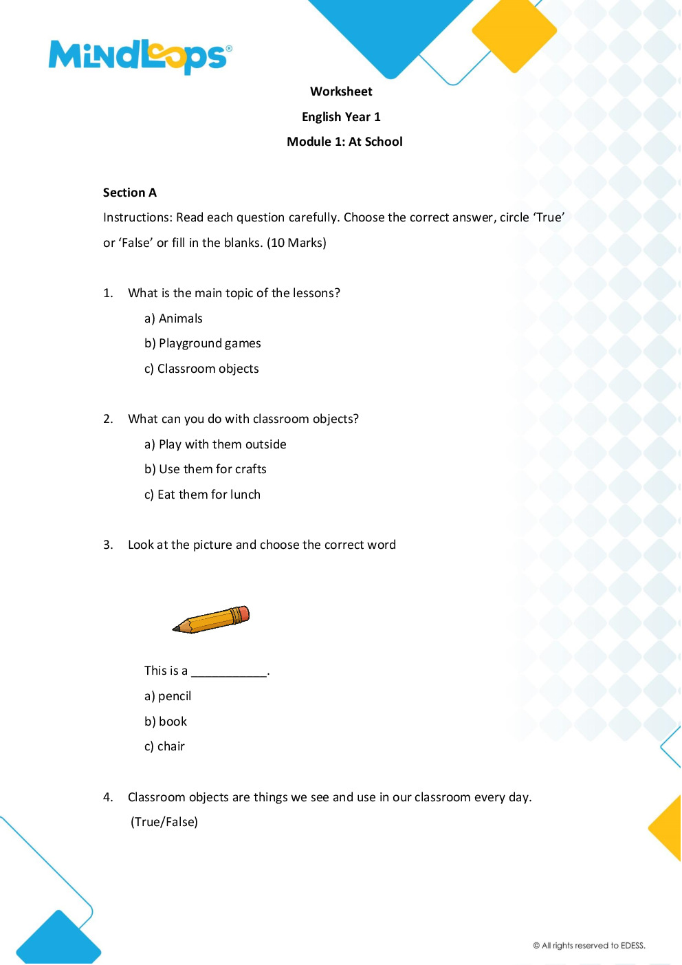 Module 1 - At School