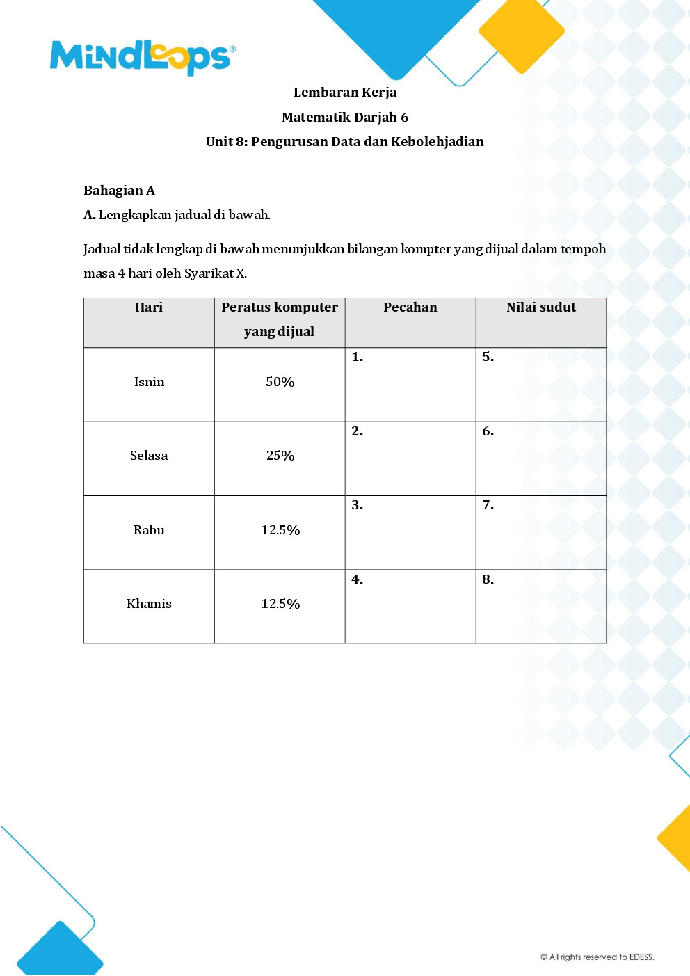 Unit 8 - Pengurusan Data dan Kebolehjadian